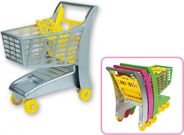 Carrito de la compra con asiento gris