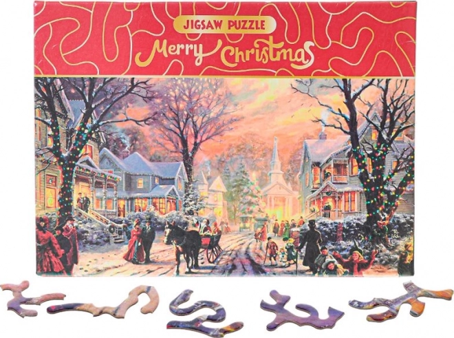 Puzzle Merry Christmas – calle nevada 468 piezas