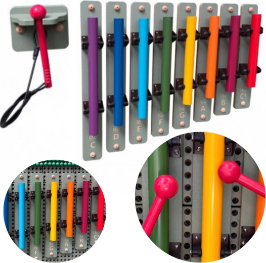 Tubos sonoros Masterkidz con baquetas para paneles STEM