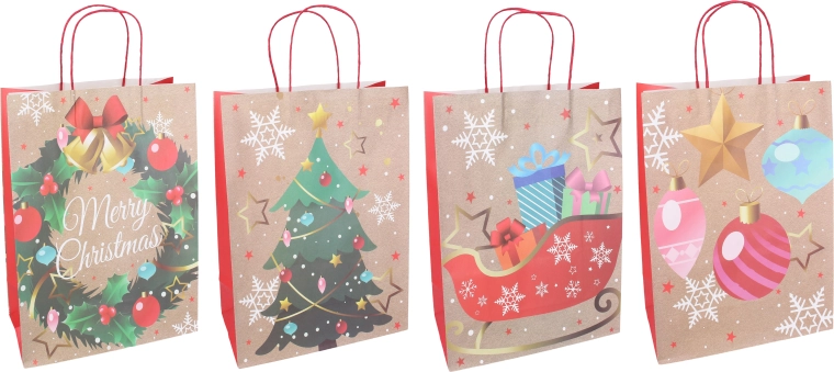 Bolsa de regalo navideña S 22 × 27 × 11 cm - 1 unidad