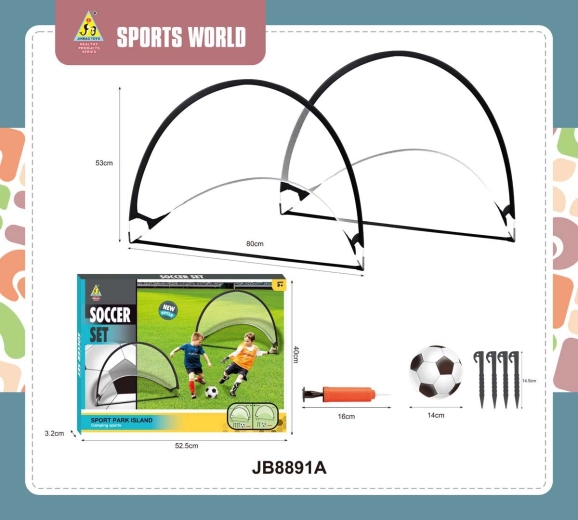 Set de entrenamiento de porterías de fútbol plegables Pop Up con accesorios - 2 unidades