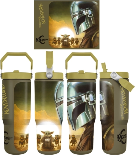 Taza de viaje Star Wars Mandalorian y Grogu Sunset con correa