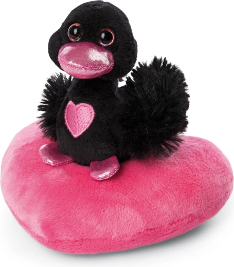 NICI cisne negro de peluche con corazoncito Love Green 10 cm
