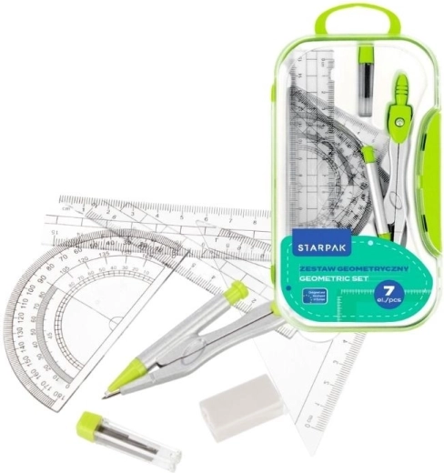 Set geométrico en estuche de plástico - 7 piezas
