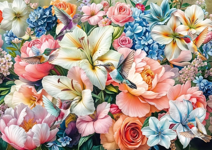 Puzle Flores en tonos pastel 1000 piezas SCHMIDT
