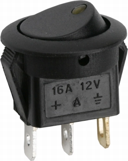 Interruptor basculante redondo con LED amarillo