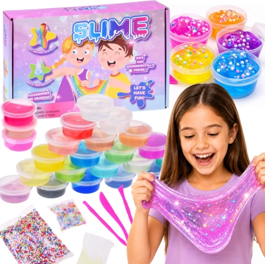 Set para hacer slime: 24 colores y accesorios