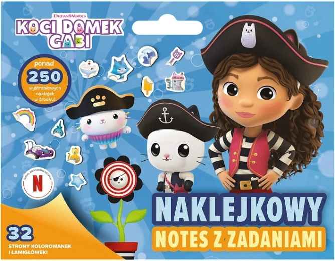 Cuaderno de actividades con pegatinas de La casa de muñecas de Gabby