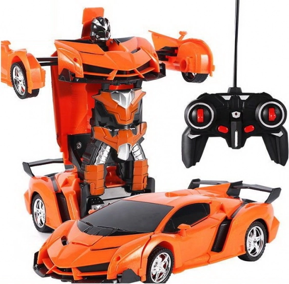 Auto robot 2 en 1 con control remoto con luces y sonidos, drift – Oranžová