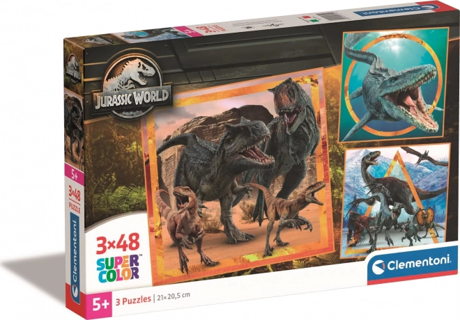 Puzle 3×48 piezas Mundo Jurásico