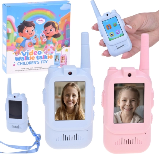 Walkie-talkies de vídeo XREC para niños (set de 2 uds.) con LCD de 2" y cámara