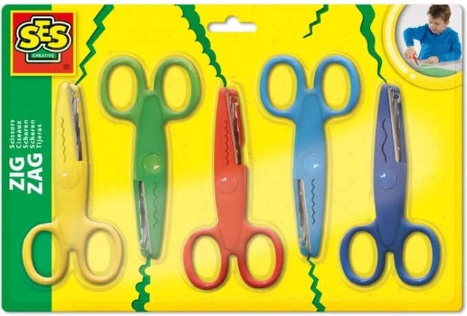 Tijeras decorativas dentadas y onduladas SES – set de 5 uds.