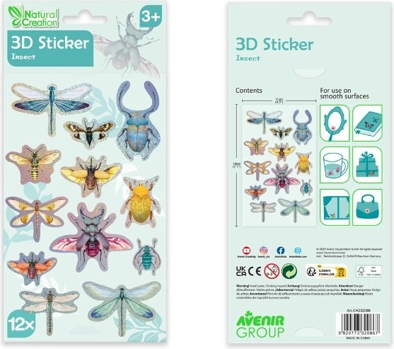 Pegatinas 3D de insectos