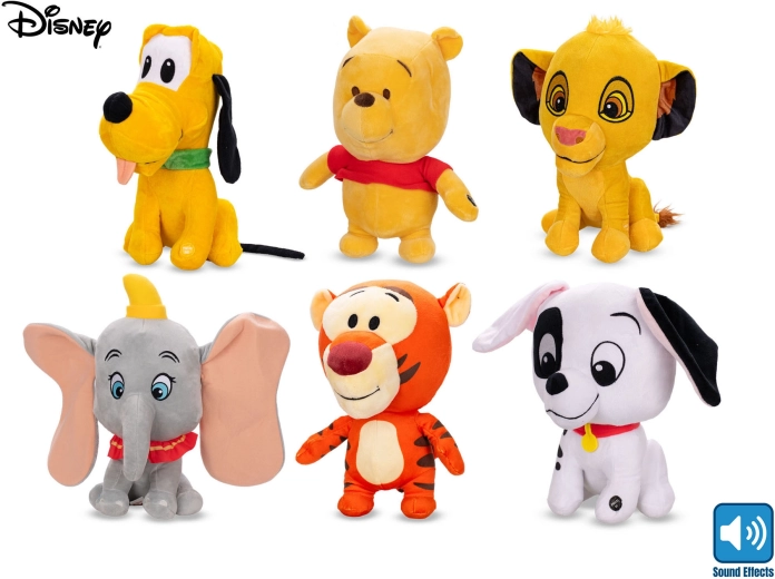 Personaje de peluche Disney con sonido, 30 cm - 1 unidad