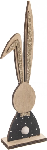 Decoración de madera Conejo negro-marrón 26 cm