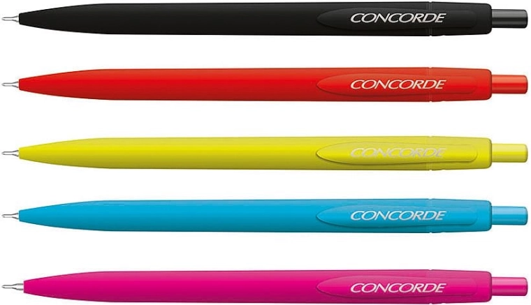 Bolígrafo Concorde Drupy, colores surtidos, recarga azul extra fina 0,6 mm
