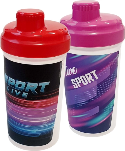 Coctelera y botella deportiva 500 ml NEW SPORTLIFE