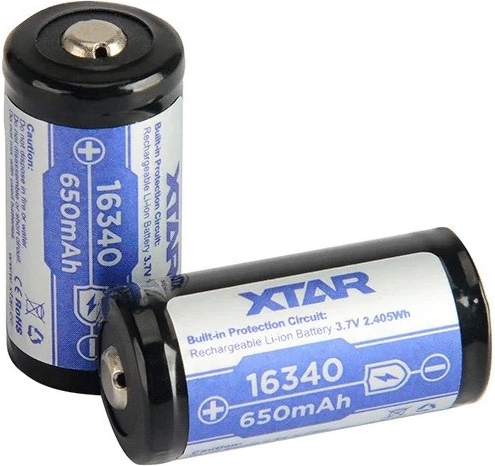 Batería recargable XTAR 16340 (R-CR123) Li-ion 3,7 V 650 mAh con protección - 1 unidad
