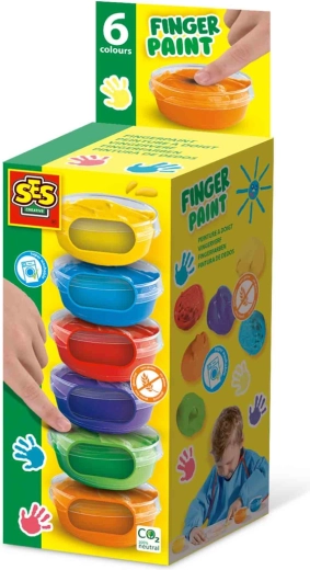 SES Creative pinturas de dedos en pequeños vasitos
