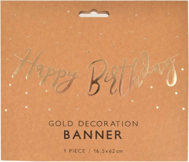 Guirnalda Happy Birthday dorada de papel