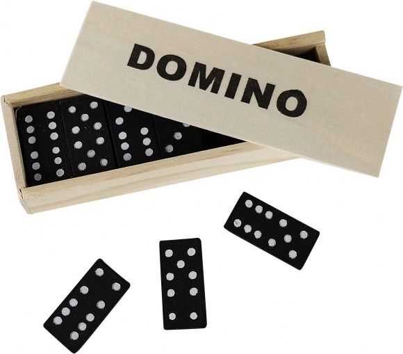 Dominó de madera en caja