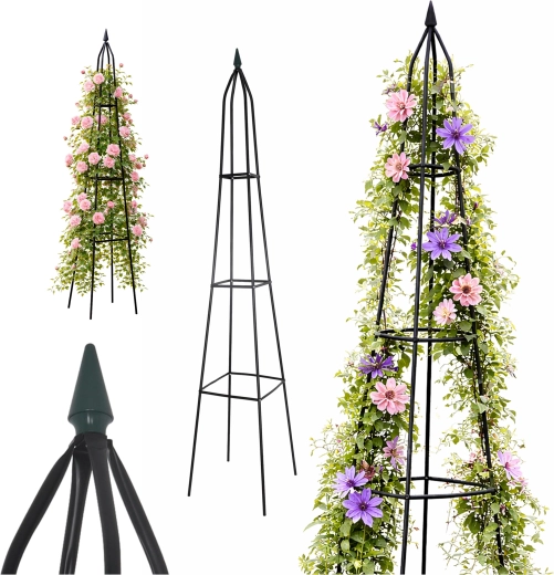 pérgola de jardín metálica – soporte cónico para trepadoras y rosas