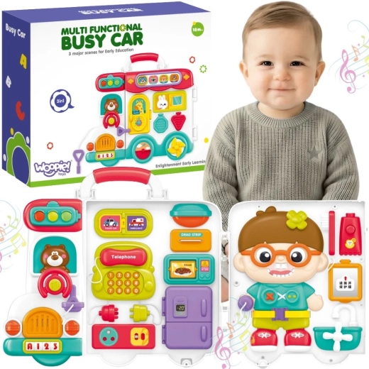 WOOPIE BABY maletín interactivo de actividades Busy Car 3 en 1