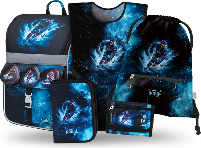 Baagl set escolar Zippy Hockey – cartera, estuche, bolsa, cartera y chaleco reflectante