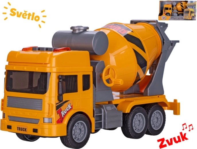 Camión volquete de construcción con tracción por fricción, con luz y sonido, 27 cm