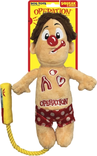 Juguete de peluche para perros HASBRO Operation Cavity Sam con cuerda y silbato 30 cm