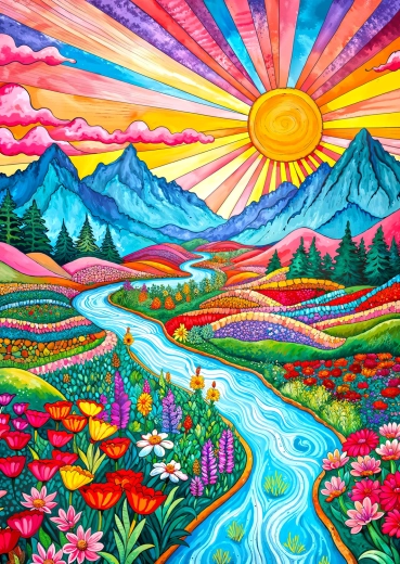 Puzzle Enjoy Barevná vysočina 1000 piezas