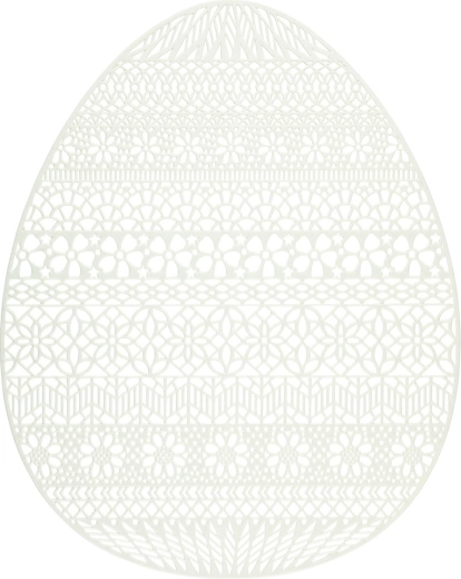 Mantel individual de PVC de Pascua color menta con forma de huevo 32 × 40 cm