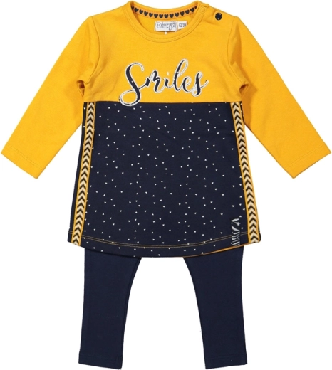 Conjunto de vestido y leggings Dirkje para niñas amarillo