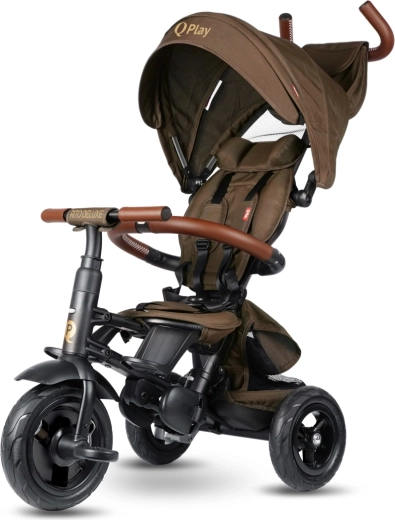 Triciclo Qplay Rito Deluxe Rubber marrón
