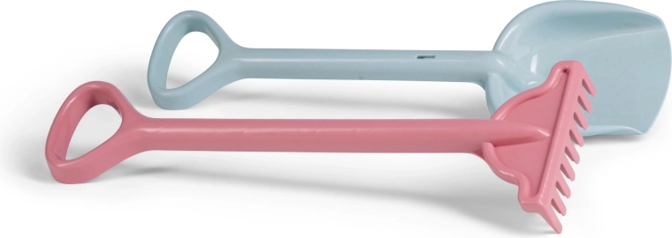 Androni set reciclado para arena: pala y rastrillo de 56 cm, colores pastel