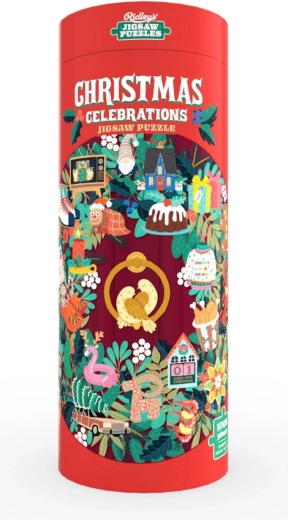 Puzzle redondo de Ridley's Games: fiestas navideñas, 1000 piezas
