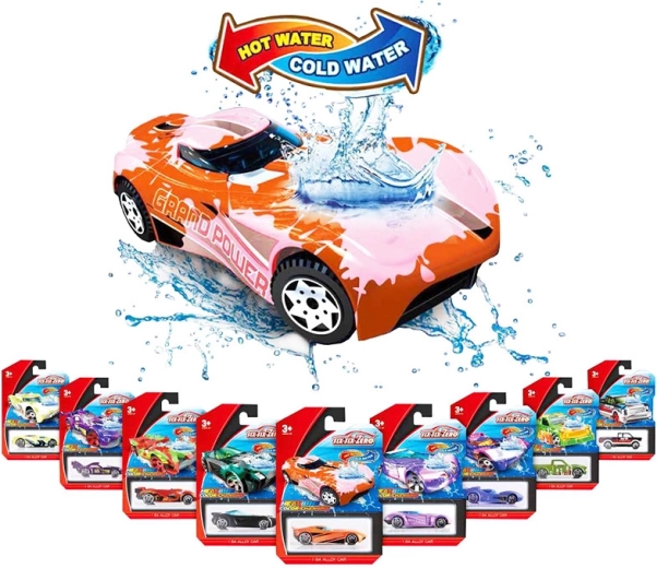 Coche deportivo de metal que cambia de color