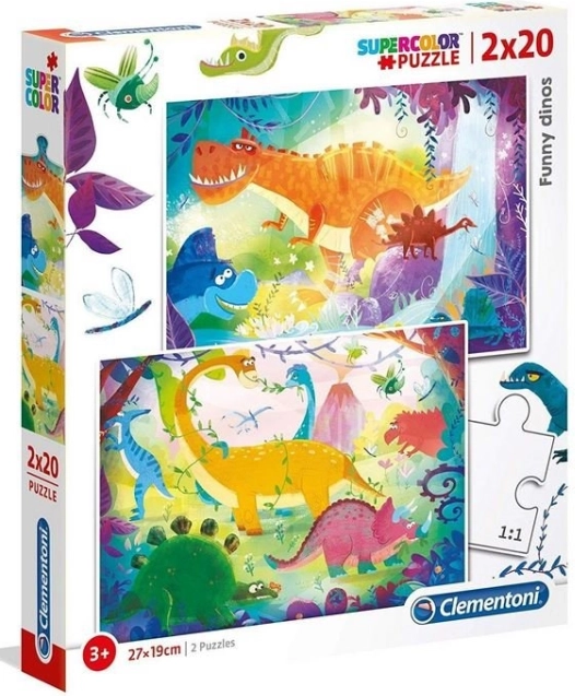 Puzzle 2×20 Super Color – dinosaurios divertidos