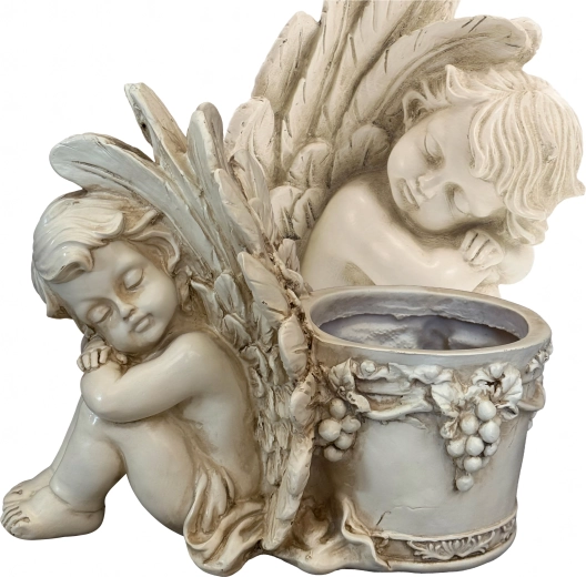 Macetero decorativo con angelito – figura de jardín