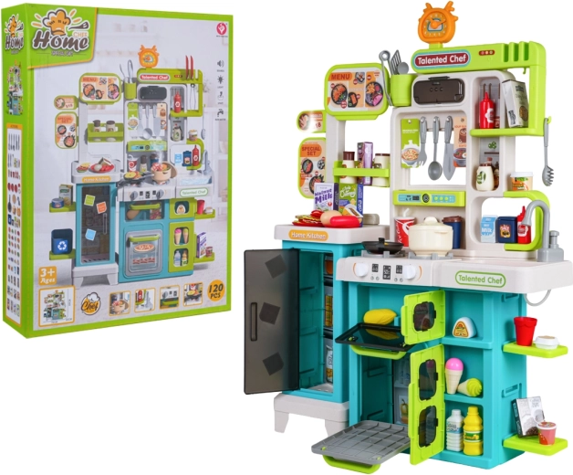 Cocina infantil con luces, sonidos, agua y vapor con accesorios