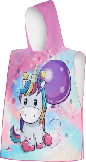 Poncho infantil de microfibra con capucha NILS Aqua Unicorn