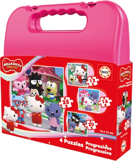 Educa puzzle progresivo en maletín Hello Kitty 4 en 1 (12–25 piezas)