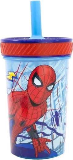 Vaso infantil seguro con pajita Spider-Man - 1 pieza