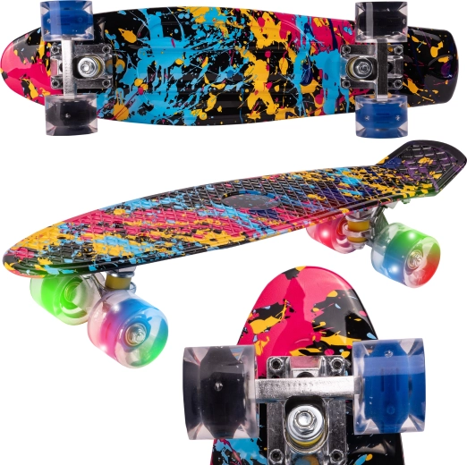Fiszka skateboard con ruedas luminosas Paint 22"