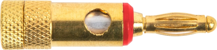 Conector banana chapado en oro rojo