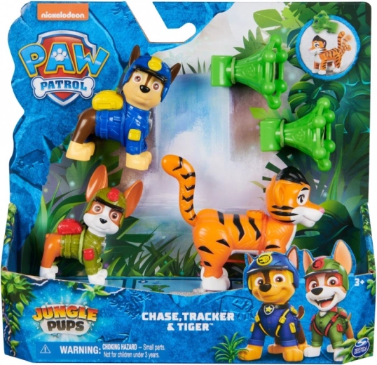 Patrulla Canina Jungle Pups – figuras de Chase y Tracker con tigre y accesorios