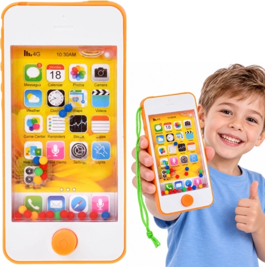 Juego de agua con forma de smartphone y bolitas