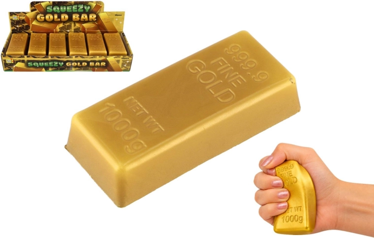 Ladrillo de oro antiestrés para apretar - 1 unidad