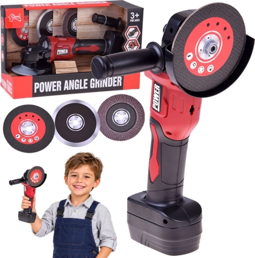 Amoladora angular infantil con discos giratorios