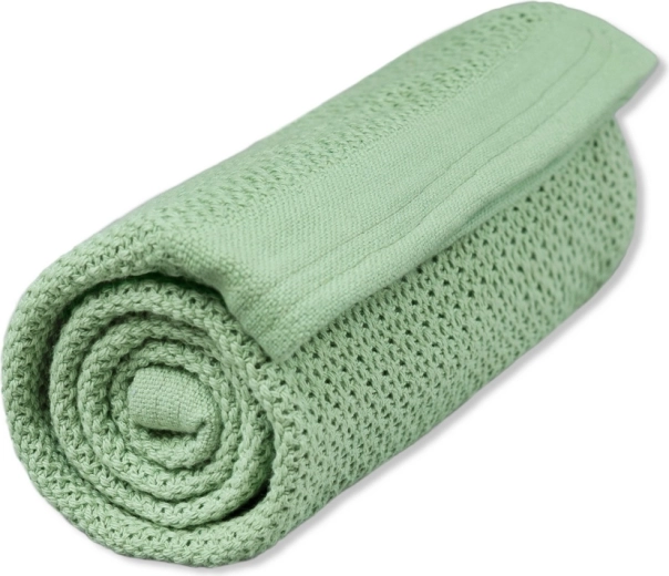 Vinter & Bloom manta de algodón orgánico Soft grid dew green